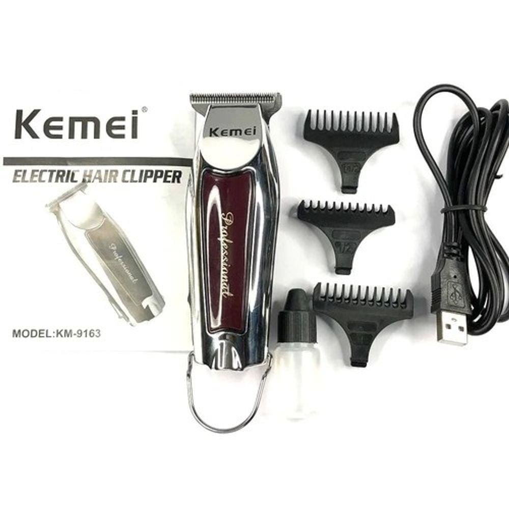 Maquina De Acabamento Cabelo Barba Profissional Sem Fio Kemei Km-9163 Bivolt