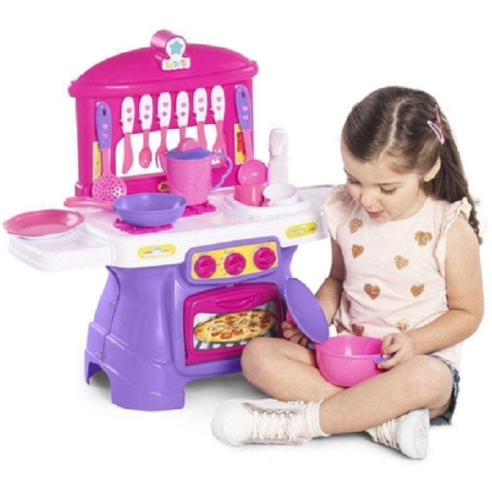 Cozinha De Brinquedo Calesita Mini Chef Rosa Com Água