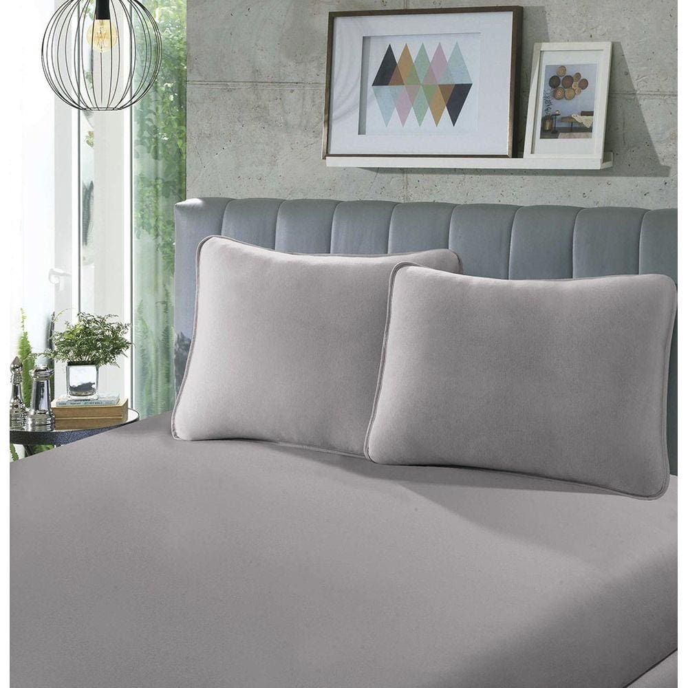 Jogo de Cama Malha - Casal - 3 Peças - 100% Algodão - Bege - SBX