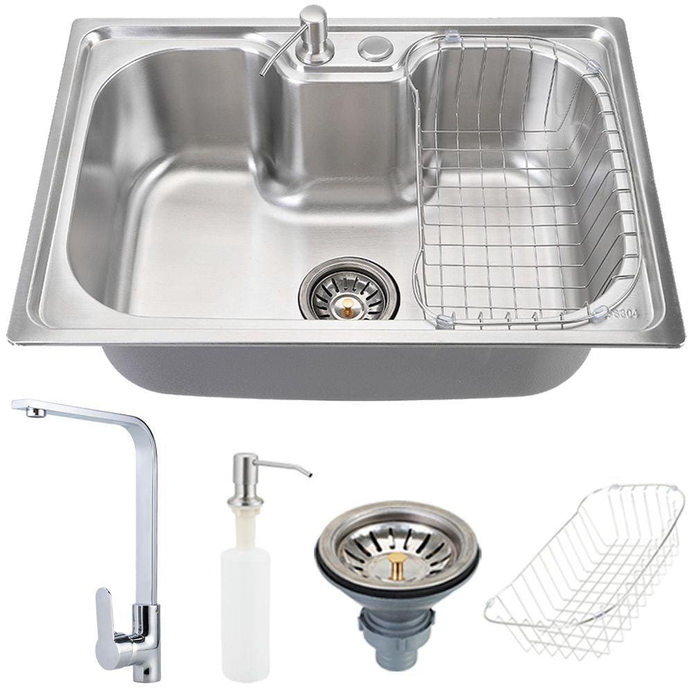 Cuba Para Cozinha Gourmet Pia Inox Com Acessórios Carajás E Torneira Misturador Monocomando Tapajós Pingoo.casa
