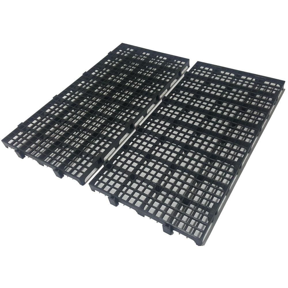 Kit 8 Pisos Plástico Preto Estrado Pallet Palete 50X25Cm