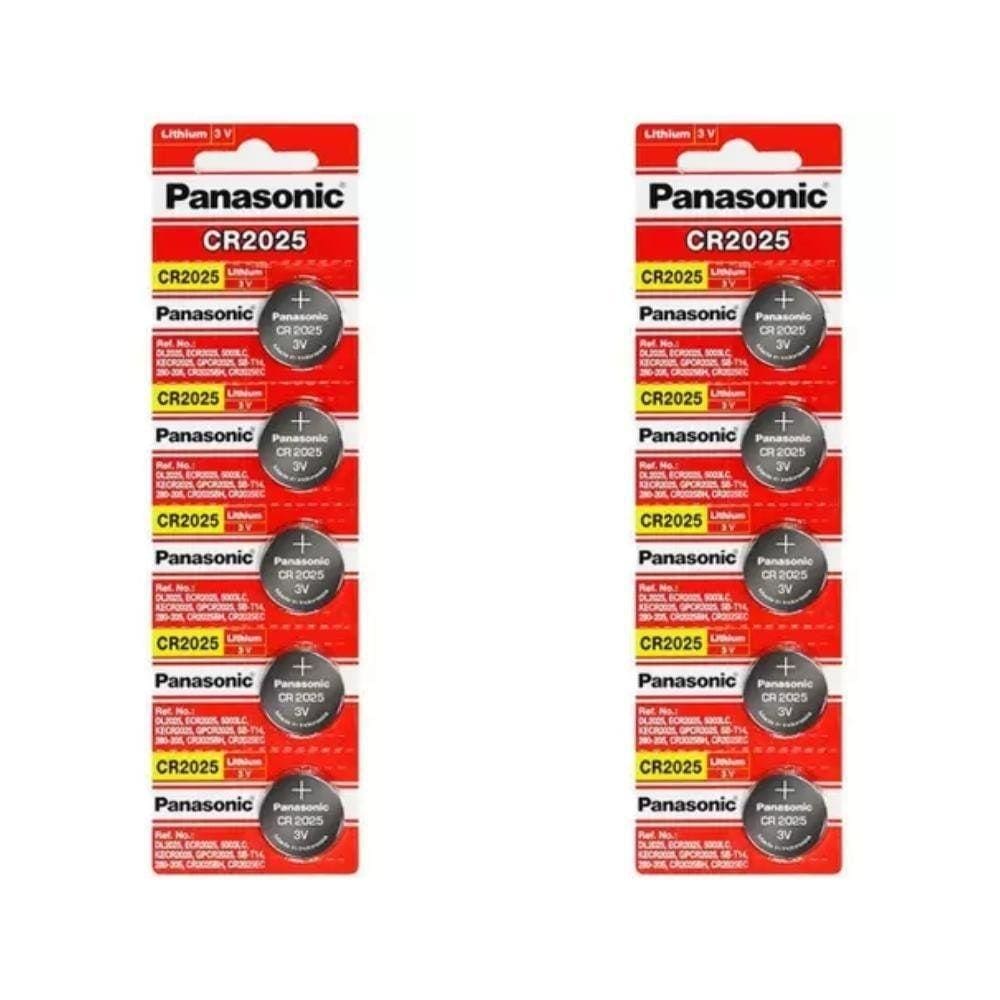Kit 2 Cartelas Baterias Panasonic Cr2025 3V 10 Unidades