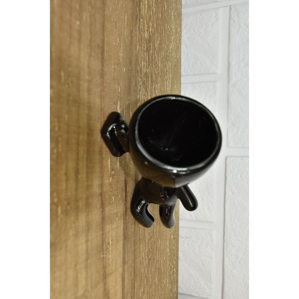 Vaso Bob Decorativo De Parede - Preto