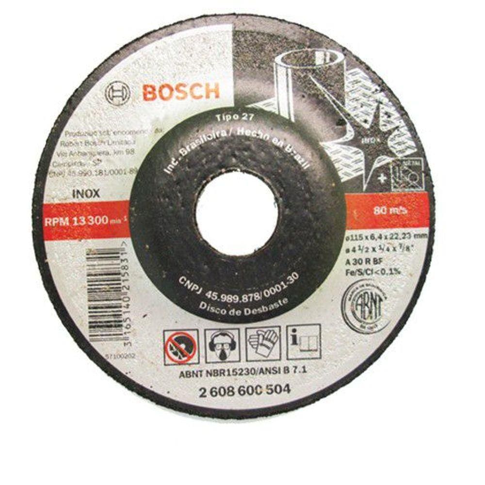 Disco de Desbaste Para Inox 115,0x6,4x22mm - Bosch