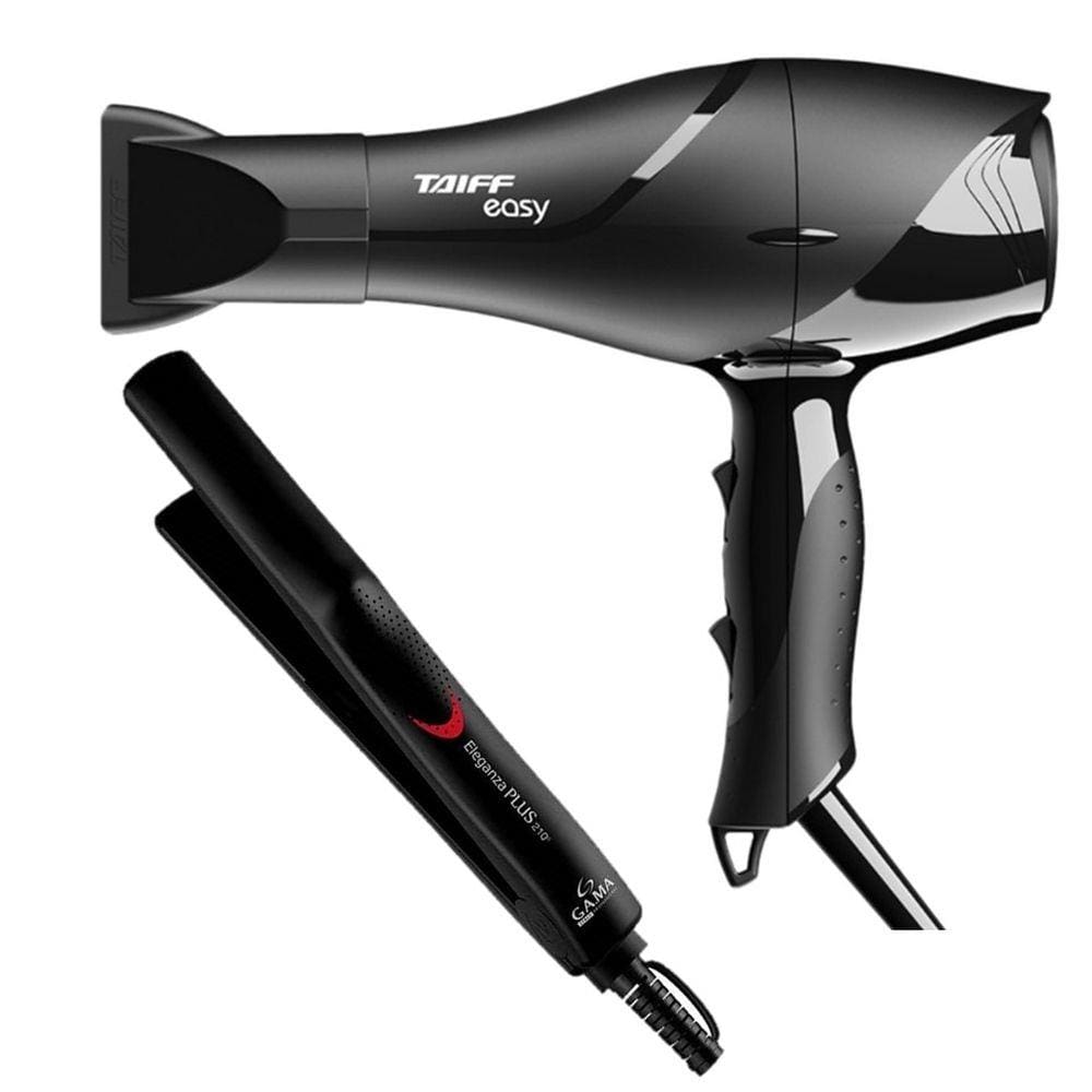 Kit - Secador Taiff Profissional Easy 1700W + Prancha Gama Eleganza Plus 210ºc Bv