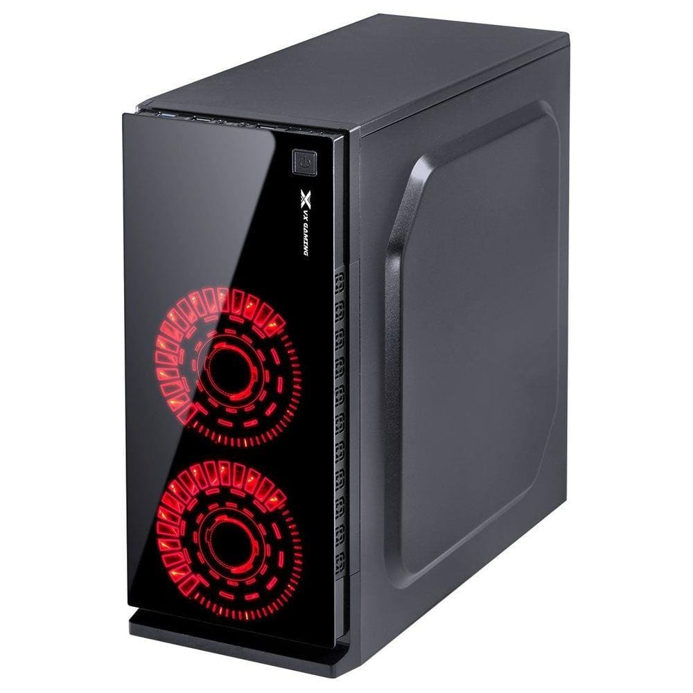 Gabinete Gamer Vx Gaming Crater Com Janela Acrílica Vermelho