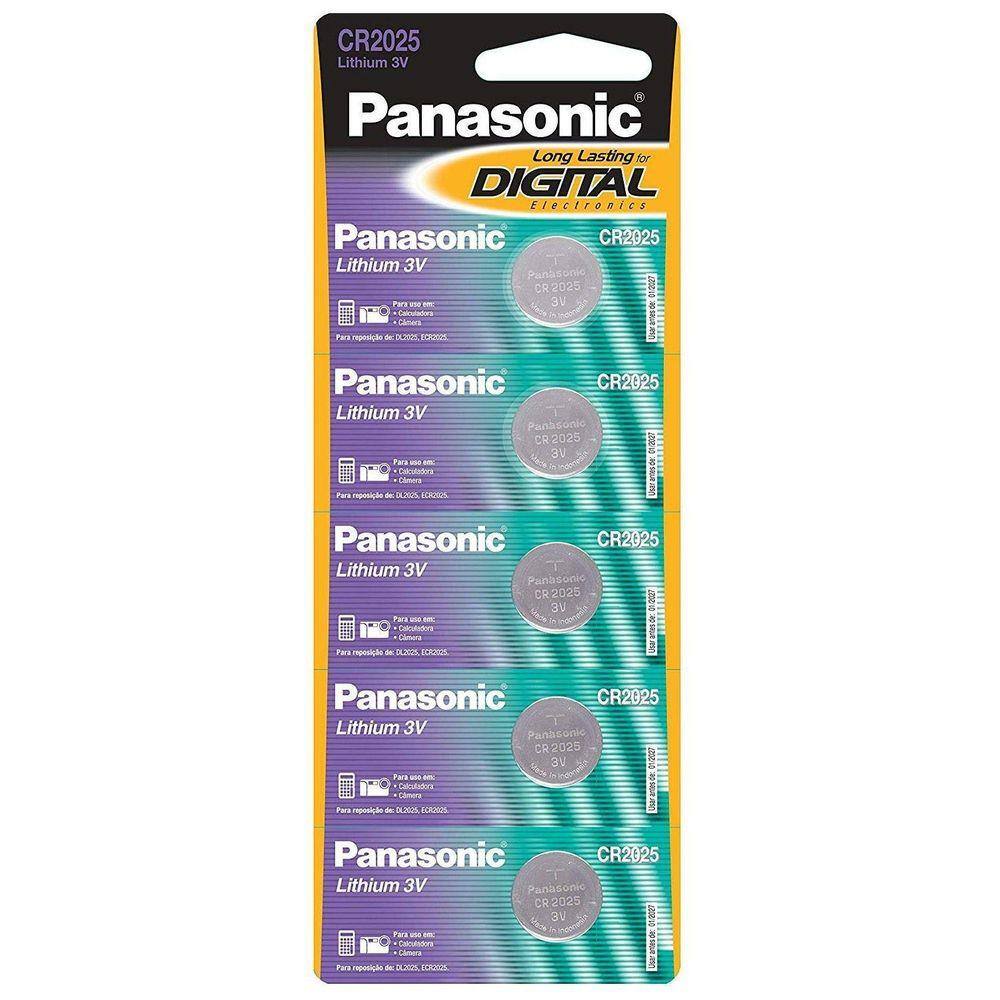 Kit 5X Baterias Cr2025 3V Panasonic
