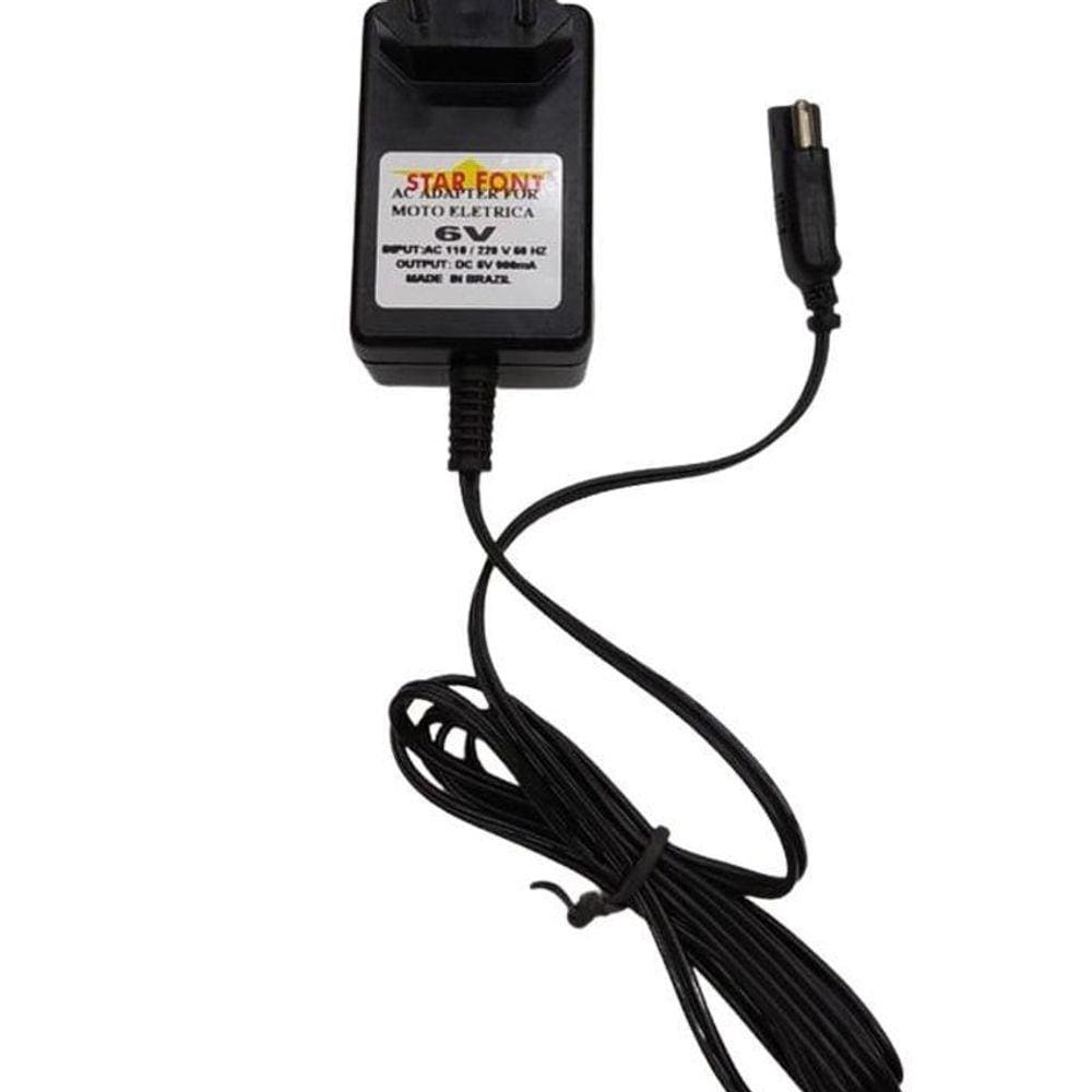 Fonte Carregador 6V Mini Moto Elétrica Bandeirante