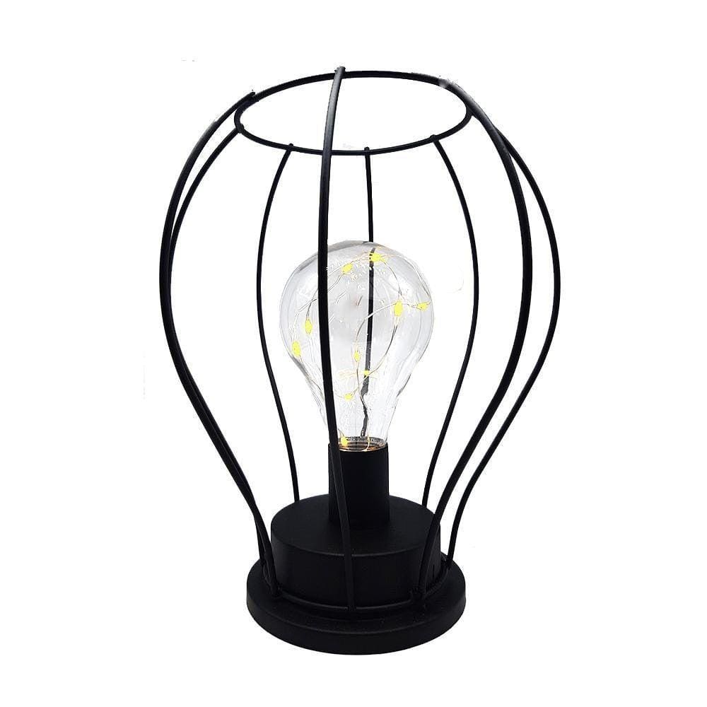 Luminária À Pilha Led Abajur De Mesa Geométrico Aramado