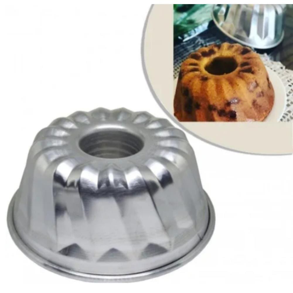 Forma Bolo Espiral Decorado Caparroz 23x10 Em Alumínio