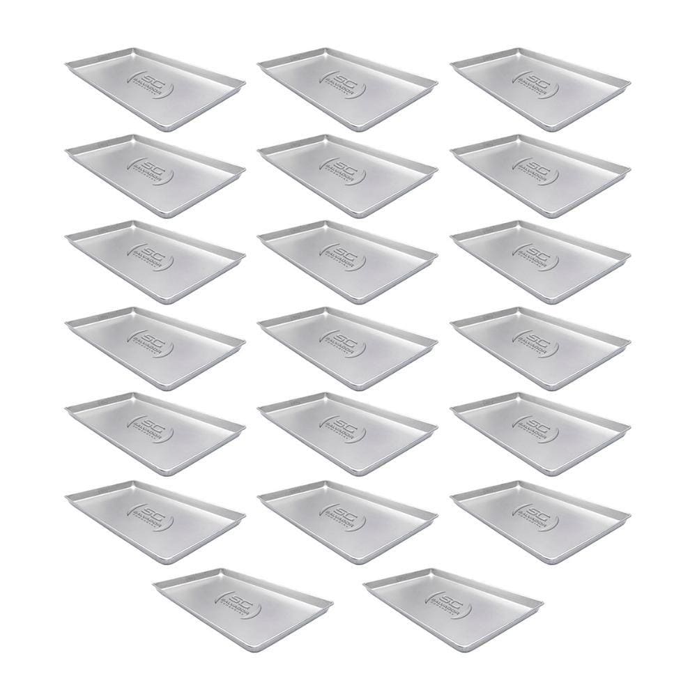 Kit - 20 Formas Assadeiras Lisa Estampada 0,6mm Pão Doce Alumínio 58 x 70 x 3,5 Padaria Confeitaria