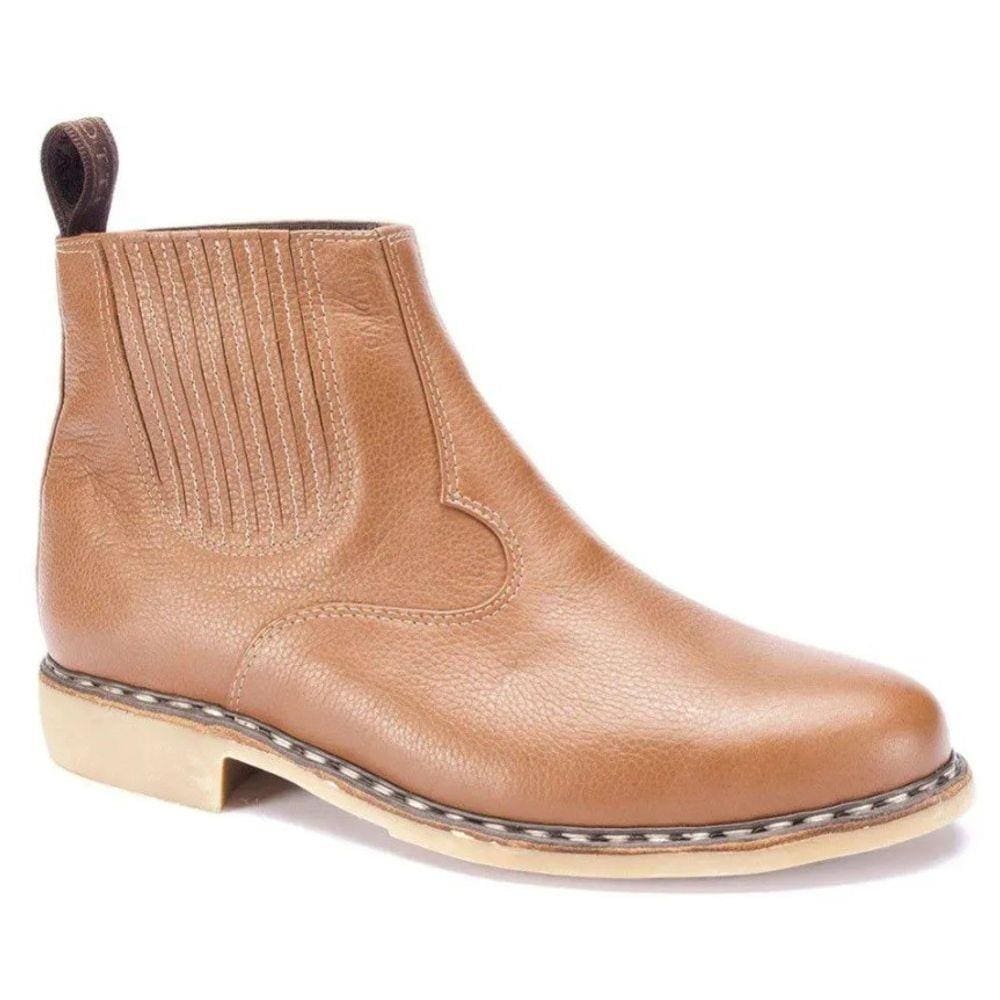 Botina Vira Francesa Costurada a Mão Ivan Garotti 4101901 Bico Redondo