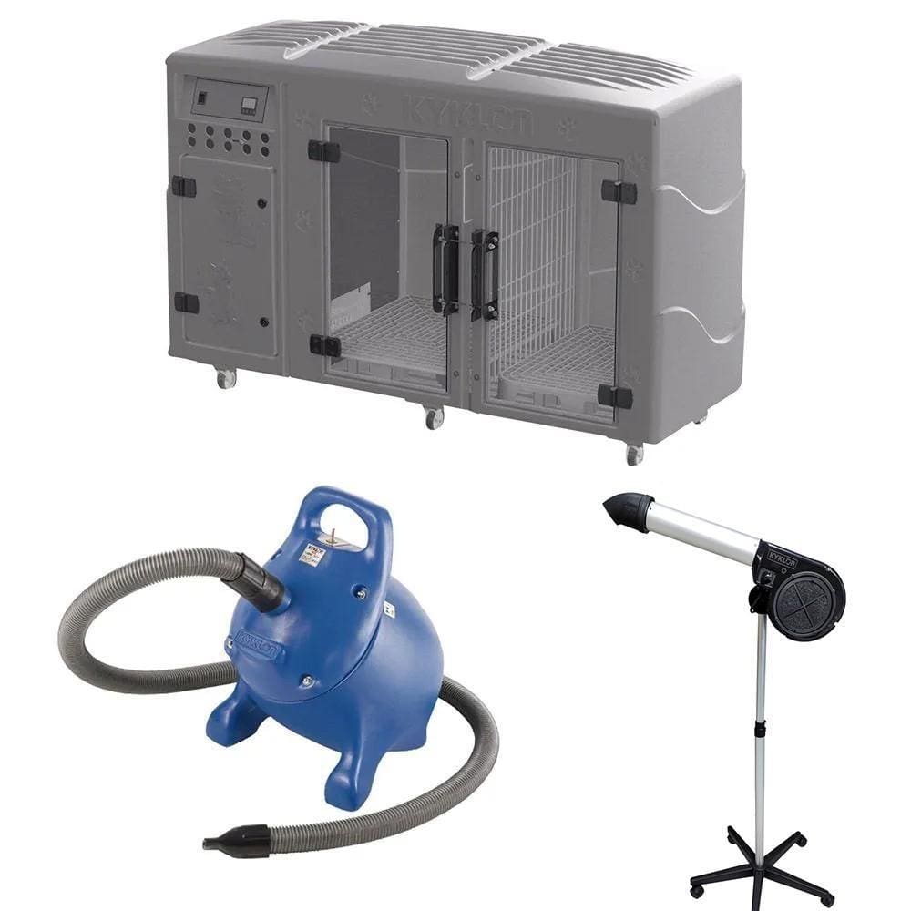 Kit Pet Shop Máquina de Secar + Secador 5000 Black e Soprador Rx Azul Kyklon