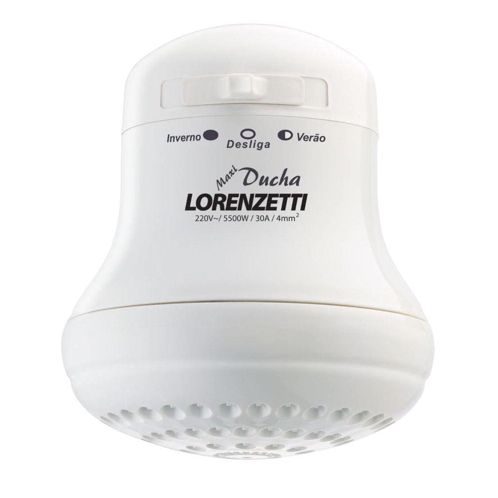 Chuveiro Elétrico 220V 5500W Maxi Ducha Blister Branco Lorenzetti