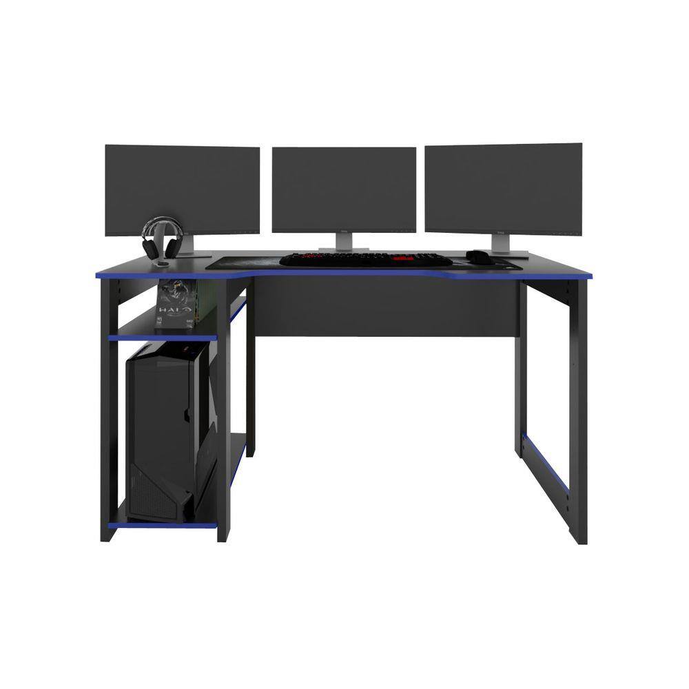 Mesa para Computador Gamer Tech para 2 Monitores 3 Prateleiras Preto -  Panorama Móveis