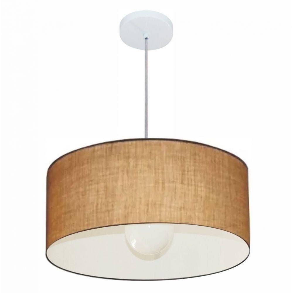 Lustre Pendente Cilíndrico Md-4052 50x21cm Bivolt Palha