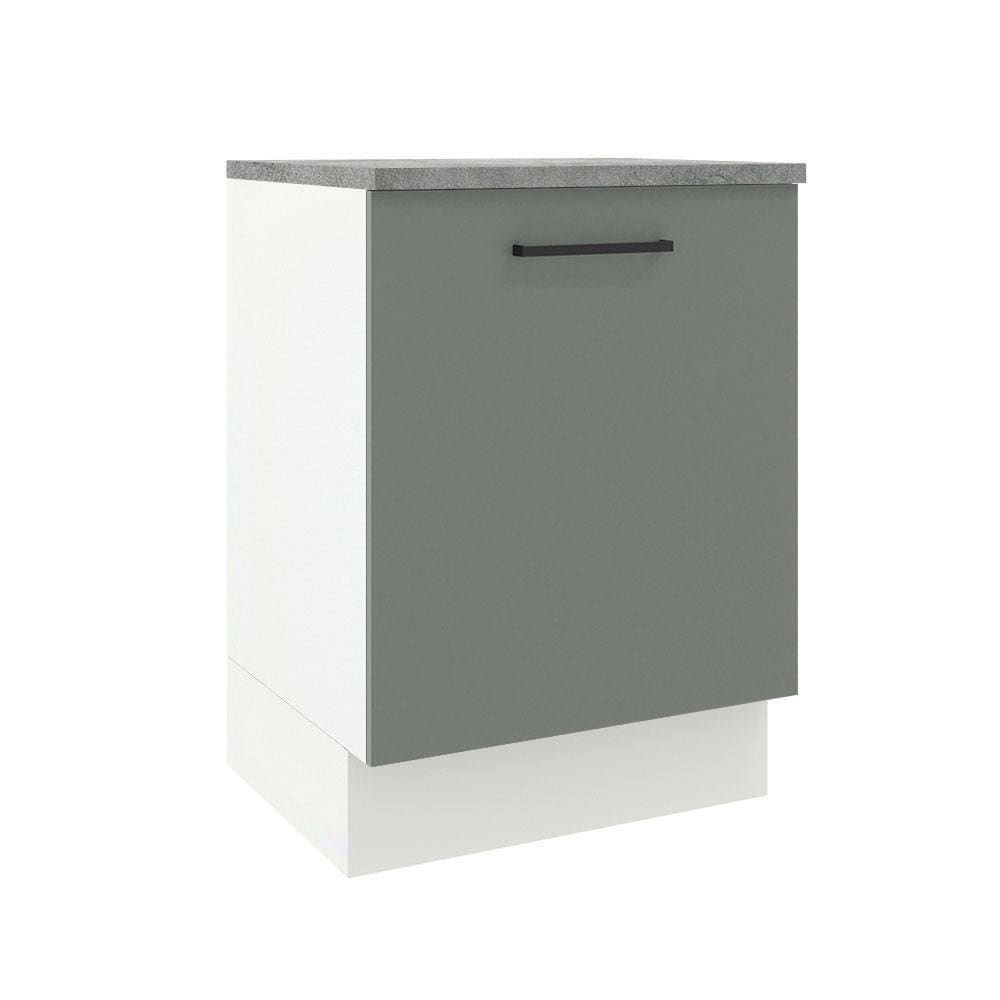 Balcão Madesa Agata 60 Cm 1 Porta Branco Cinza