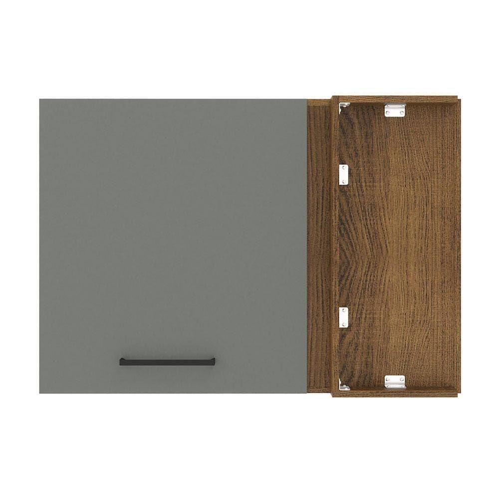 Armário Aéreo de Canto Madesa Agata 1 Porta Rustic Cinza