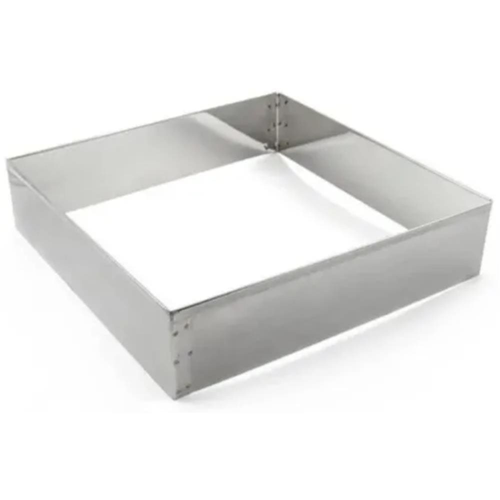 Aro Cortador Quadrado Alto Para Bolo 20x8 - Inox