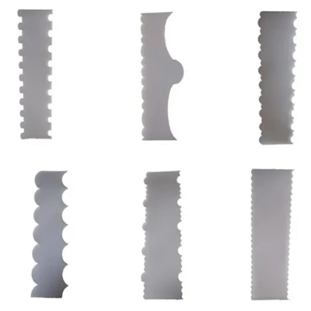 Kit 6 Espátulas Decorativa De Bolo Profissional (6 Modelos)