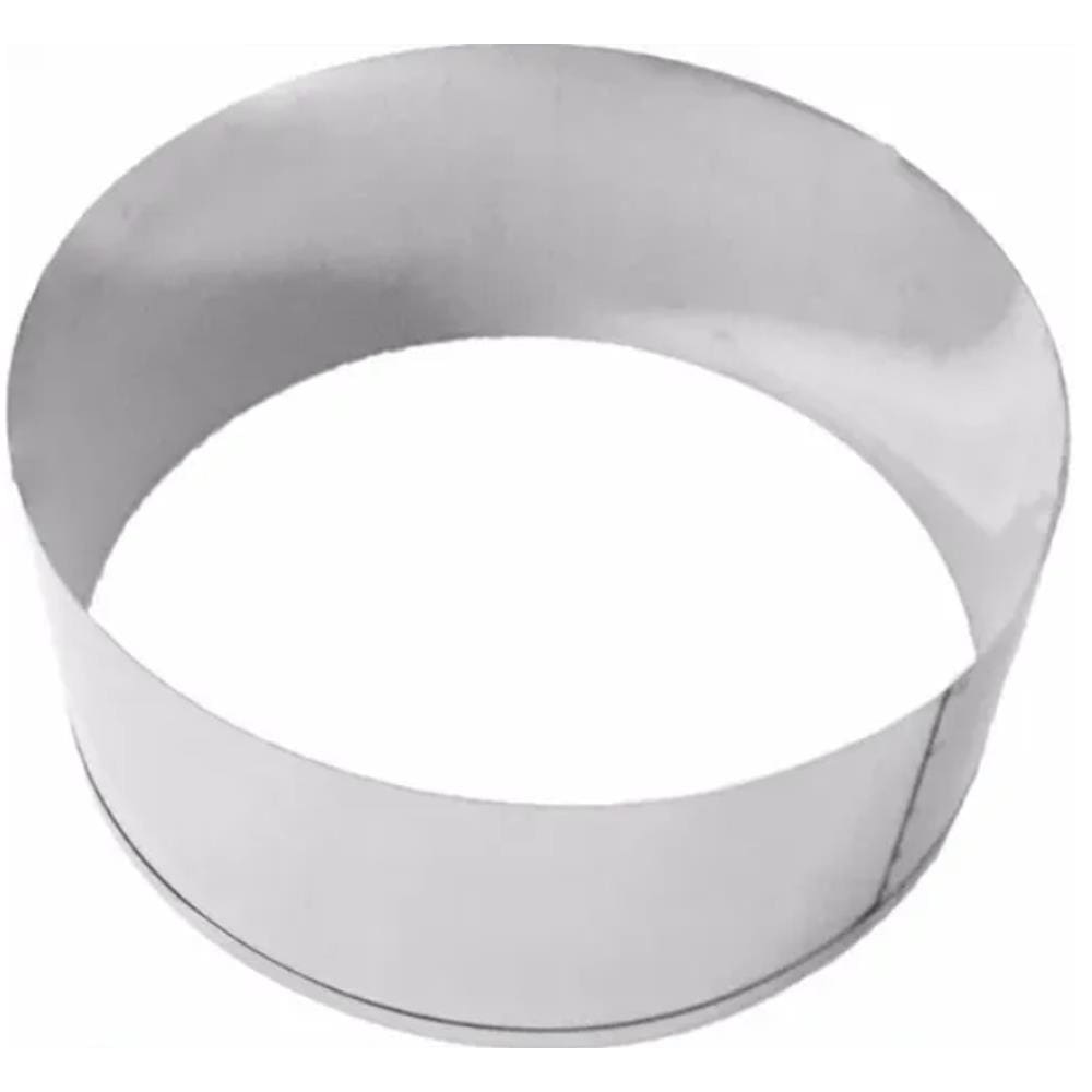 Aro Cortador Redondo Para Montar Bolo 35x10cm Em Inox