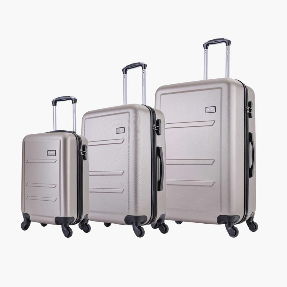 Conjunto de malas de viagem P, M e G Montreal Swiss Move Champagne