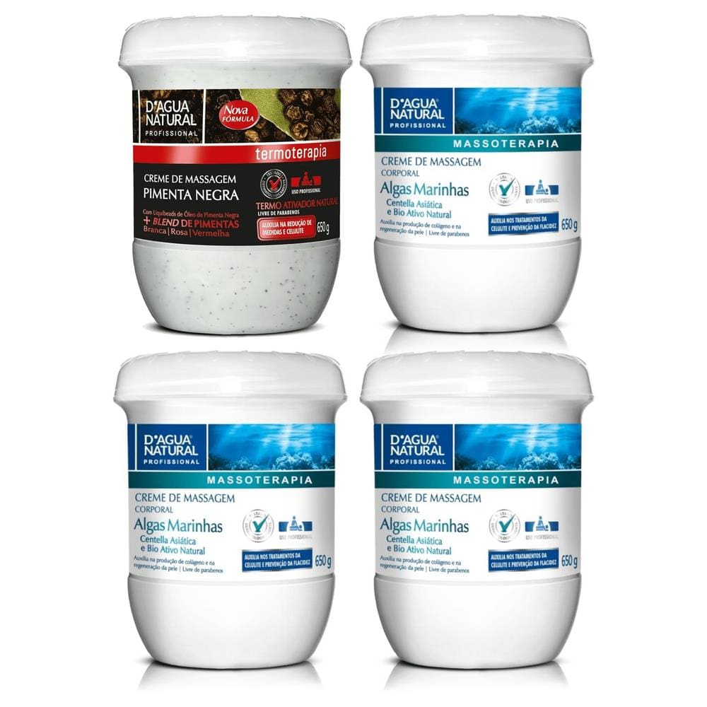 Kit Redutor Medidas Celulite Pimenta Negra +3 Algas Marinhas