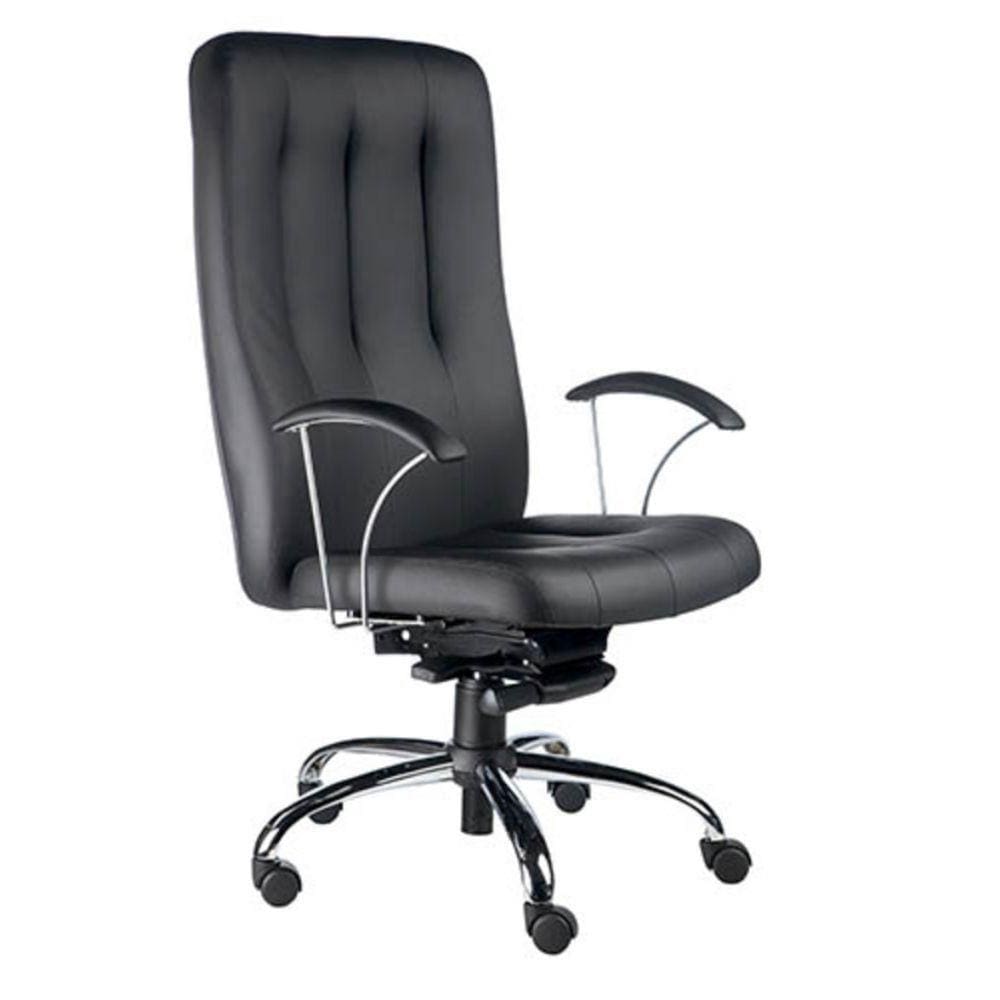 Cadeira Presidente Base Cromada Linha Paris Preto