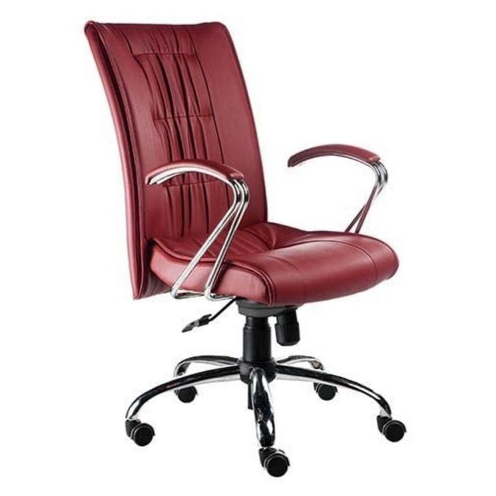 Cadeira Presidente Base Cromada Linha Vicenza Vermelho