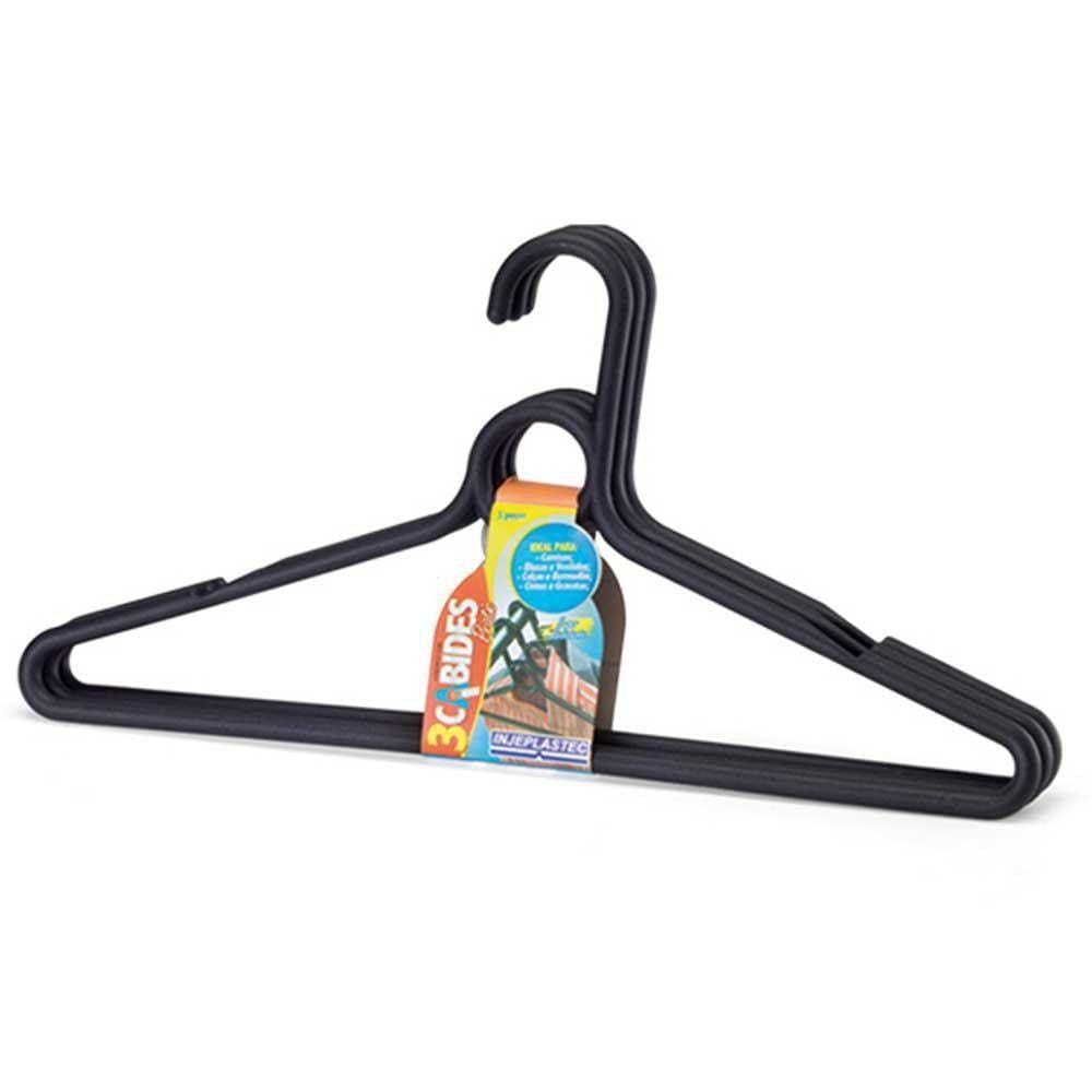 Kit De Cabides Plásticos 3 Peças 42,5Cm Largura Pratic Preto