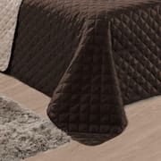 Cobre Leito QUEEN 3 Peças Dupla Face Rose com Bege Casa Dona