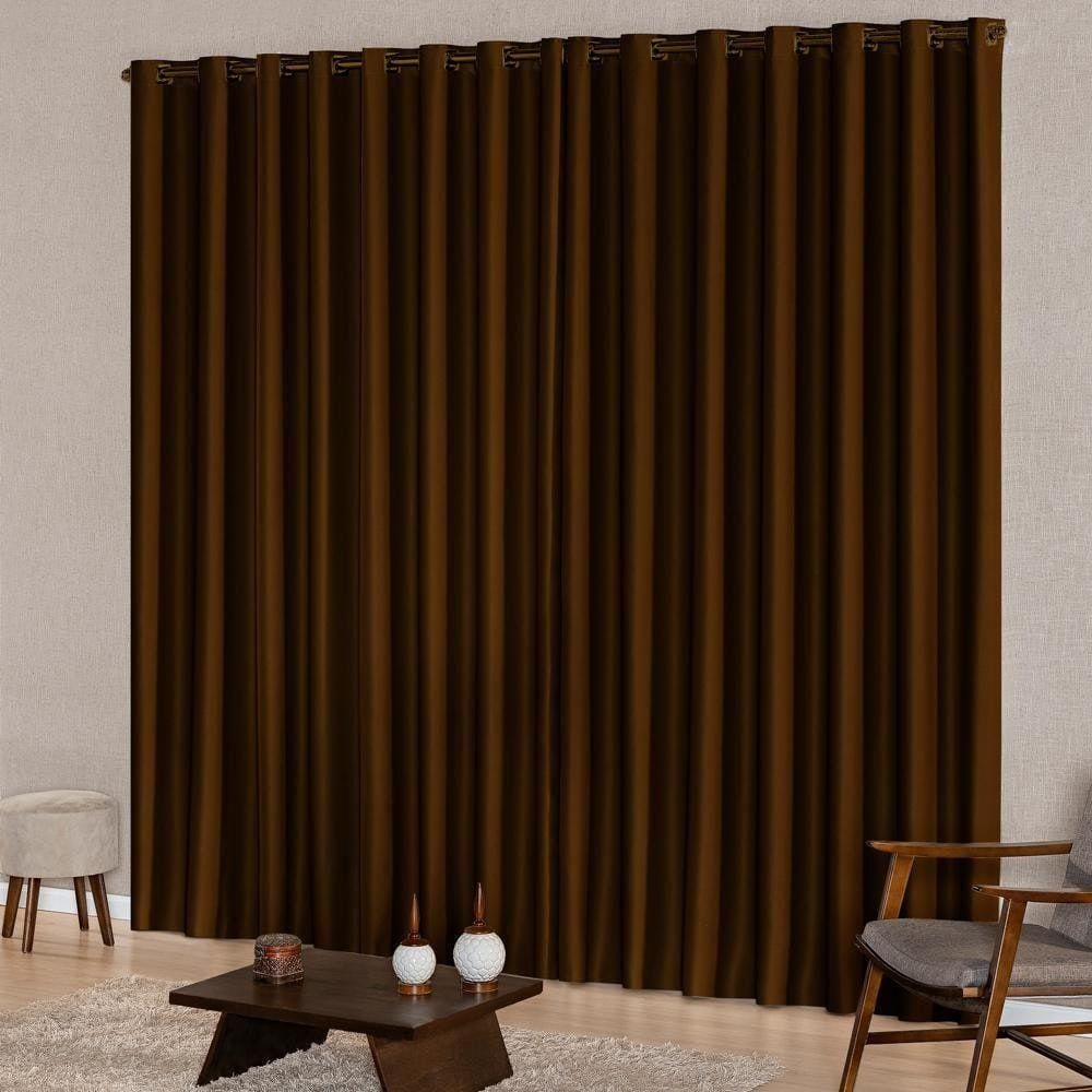 Cortina Para Janela 2,00M X 1,70M Tecido Oxford Tabaco