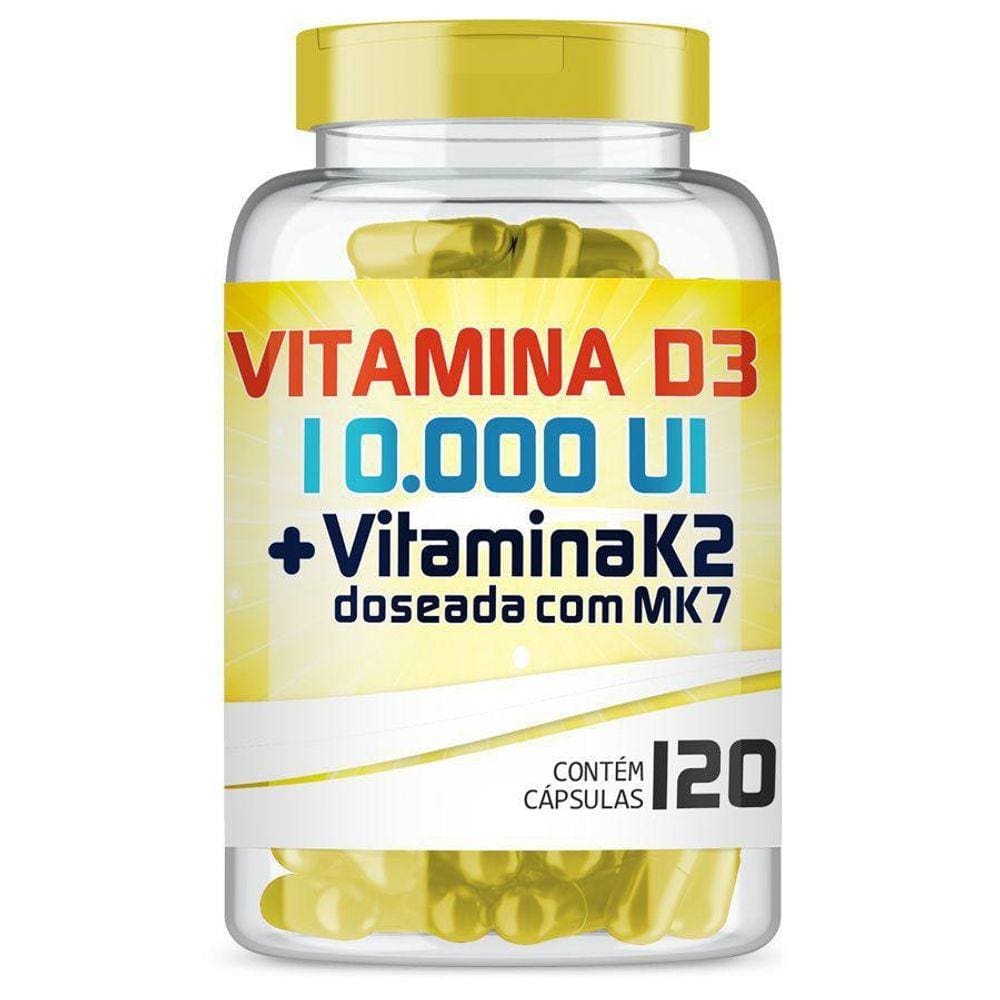 Vitamina D3 10.000Ui + Vitamina K2 150Mcg Com 120 Cápsulas