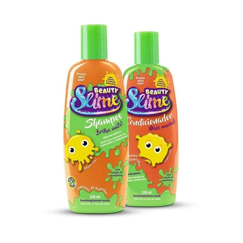 Kit Shampoo+Condicionador Beauty Slime Laranja Neon 2x200Ml
