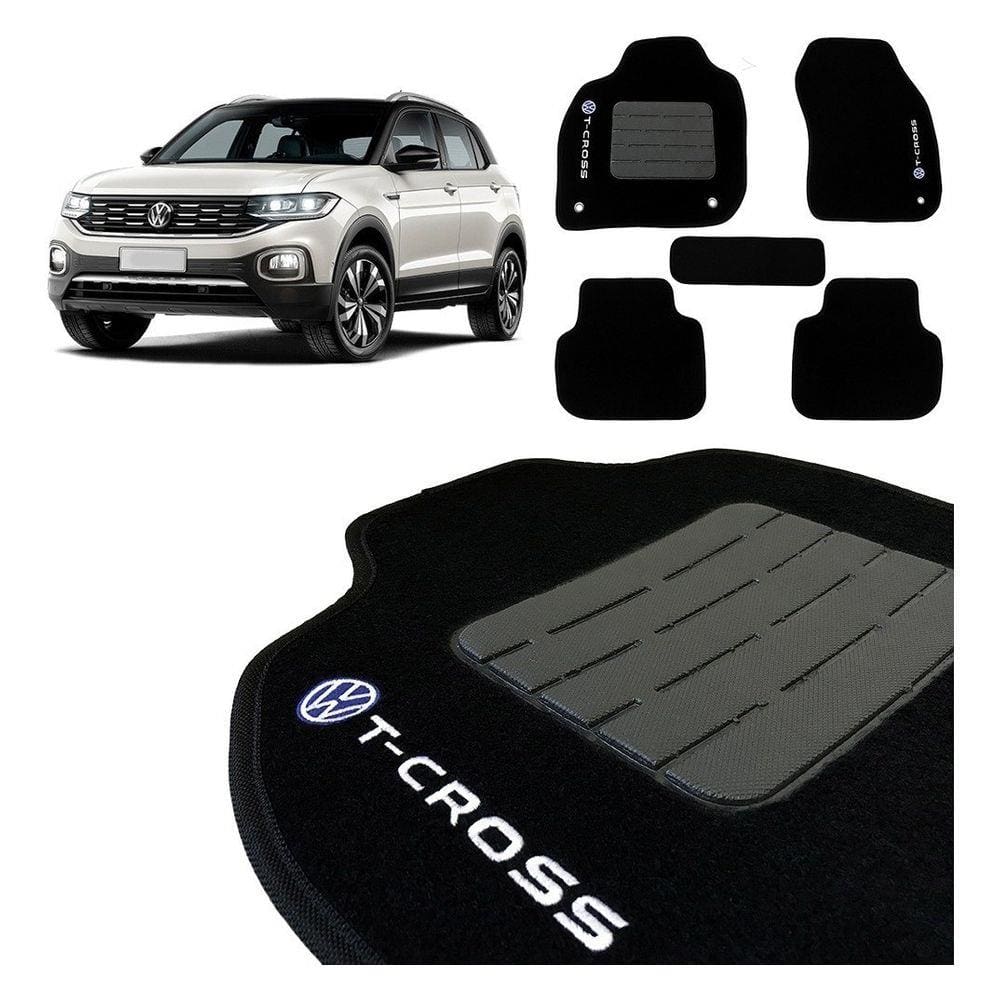 Jogo De Tapetes Carpete Vw T-cross 2019 2020 Logo Bordado