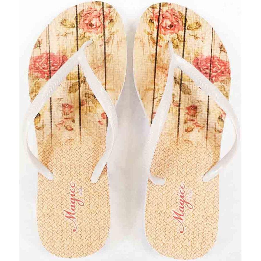 Chinelo Tropical Feminino Floral, Magicc
