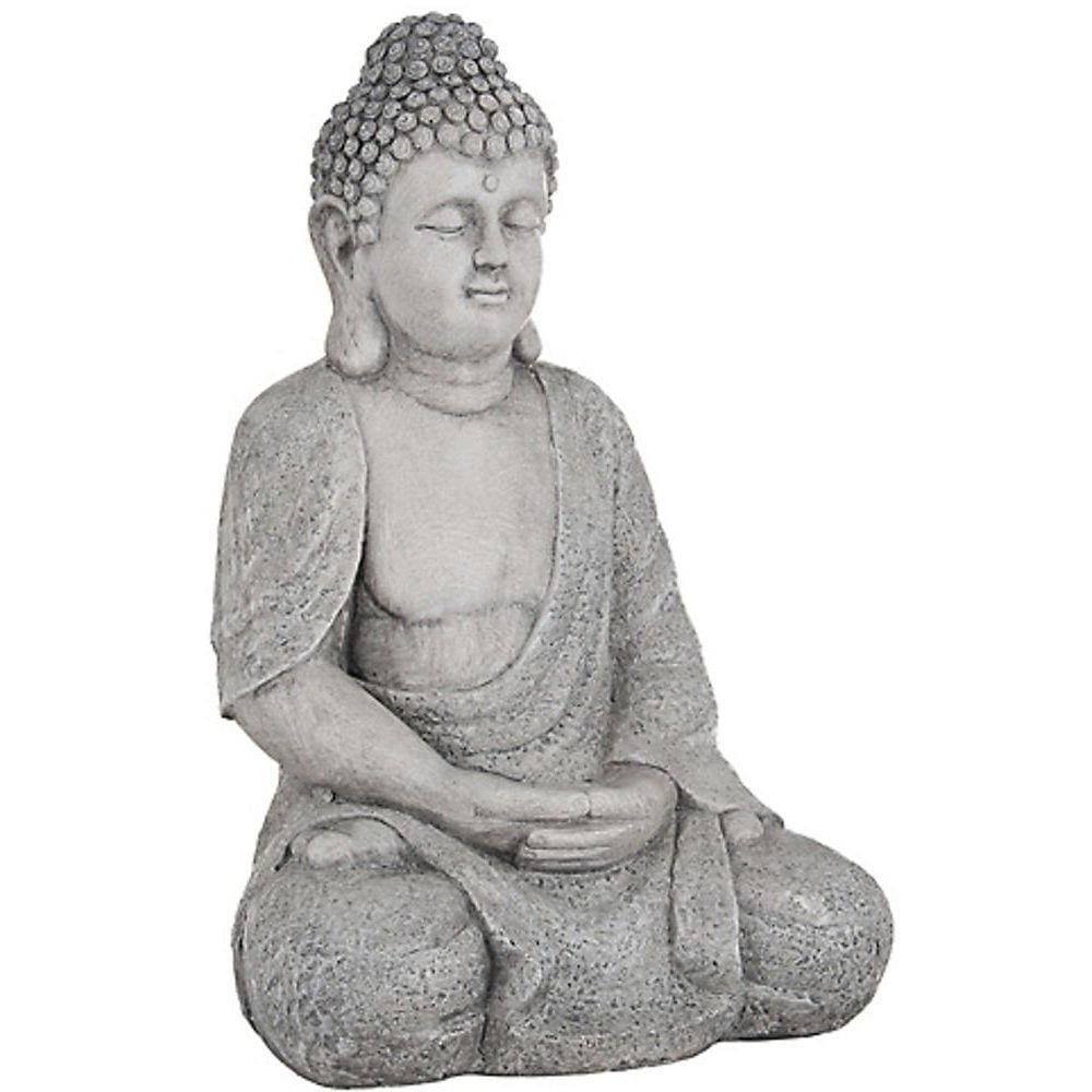 Buda Decorativo para Jardim 59cm Cinza Just Home Collection