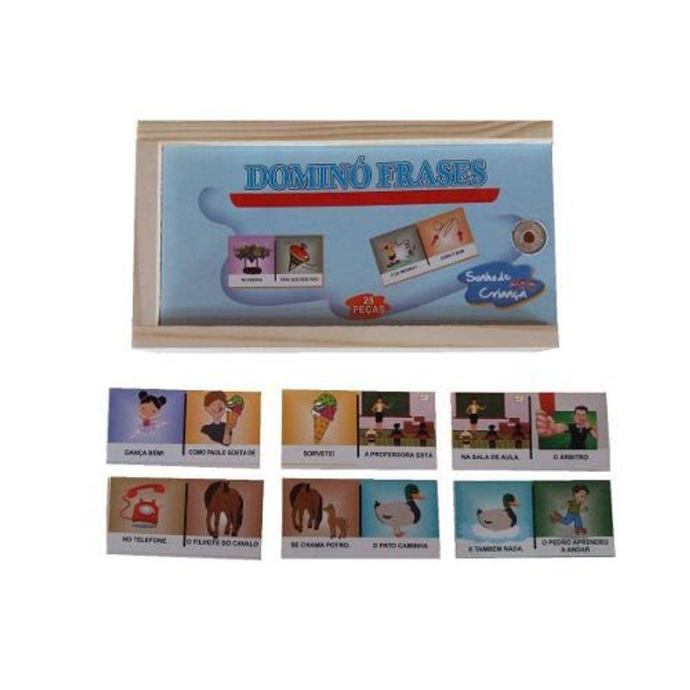 Jogo de Dominó Frases em Mdf 28 Peças