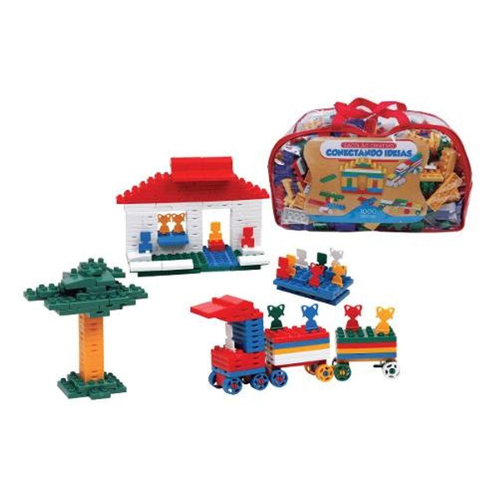 Sacola de  Blocos de Montar Conectando Ideias 1000 Peças