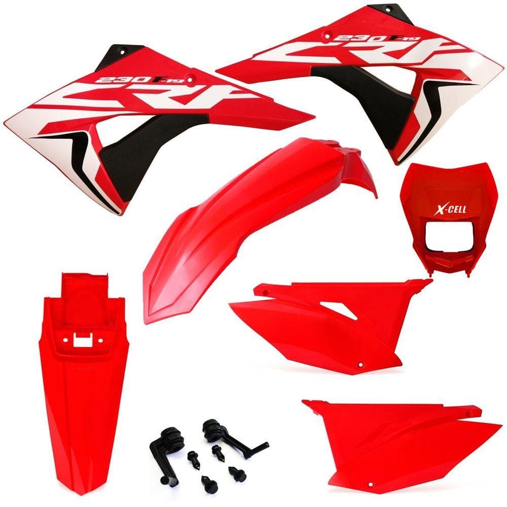 Kit Plástico Biker Elite Crf 230 Adesivos Carenagem Farol X cell