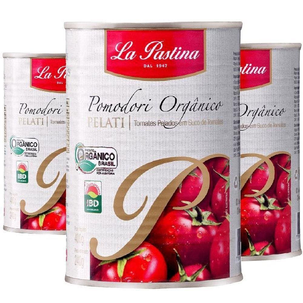 Kit 3 Unidades Tomate Pelado Orgânico La Pastina 400G