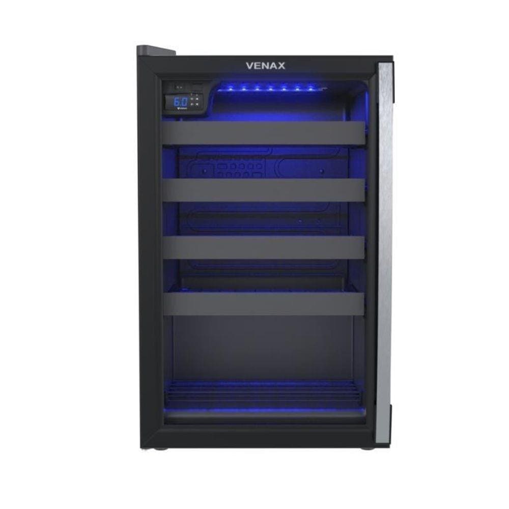 adega Piubella Cave 100 para 24 Garrafas Preto Fosco Porta Invertida