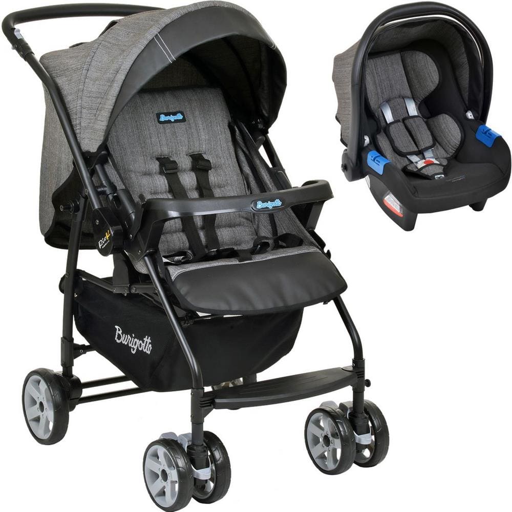 Carrinho de Bebe Burigotto Rio K com Bebe Conforto Preto