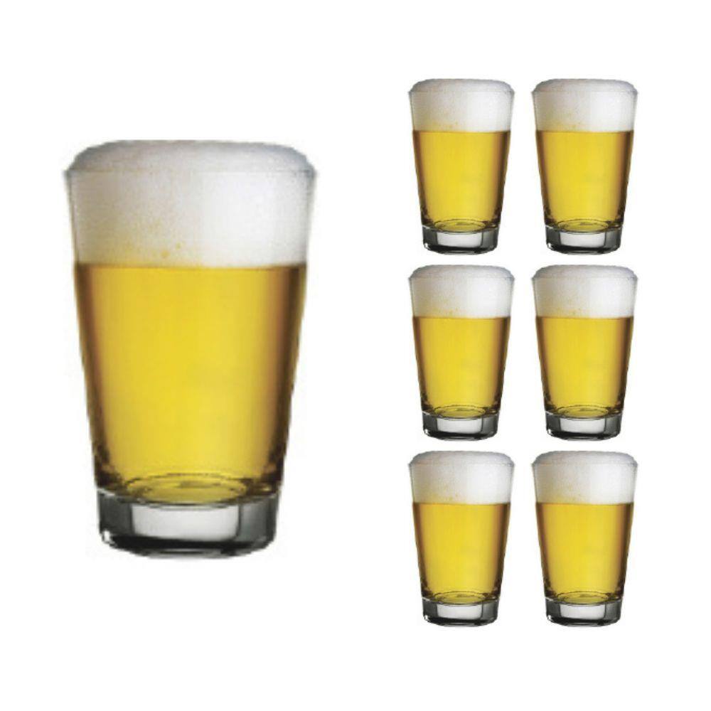 Jogo 6 Copo De Vidro 350ml Caldereta Cerveja Suco Bar Nadir
