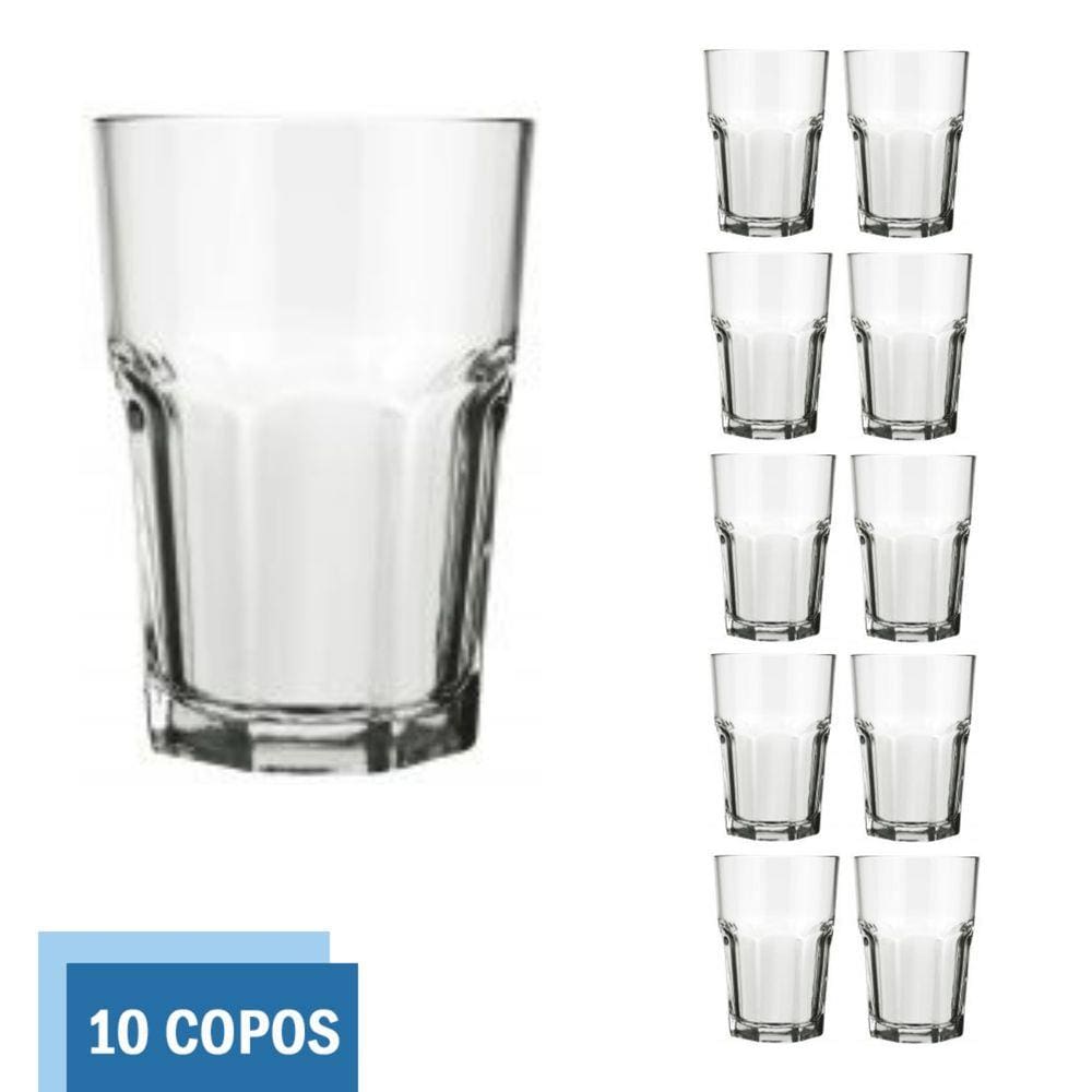 Copo Vidro 200ml Bristol Suco Agua Cristal Luxo Nadir - 10Un