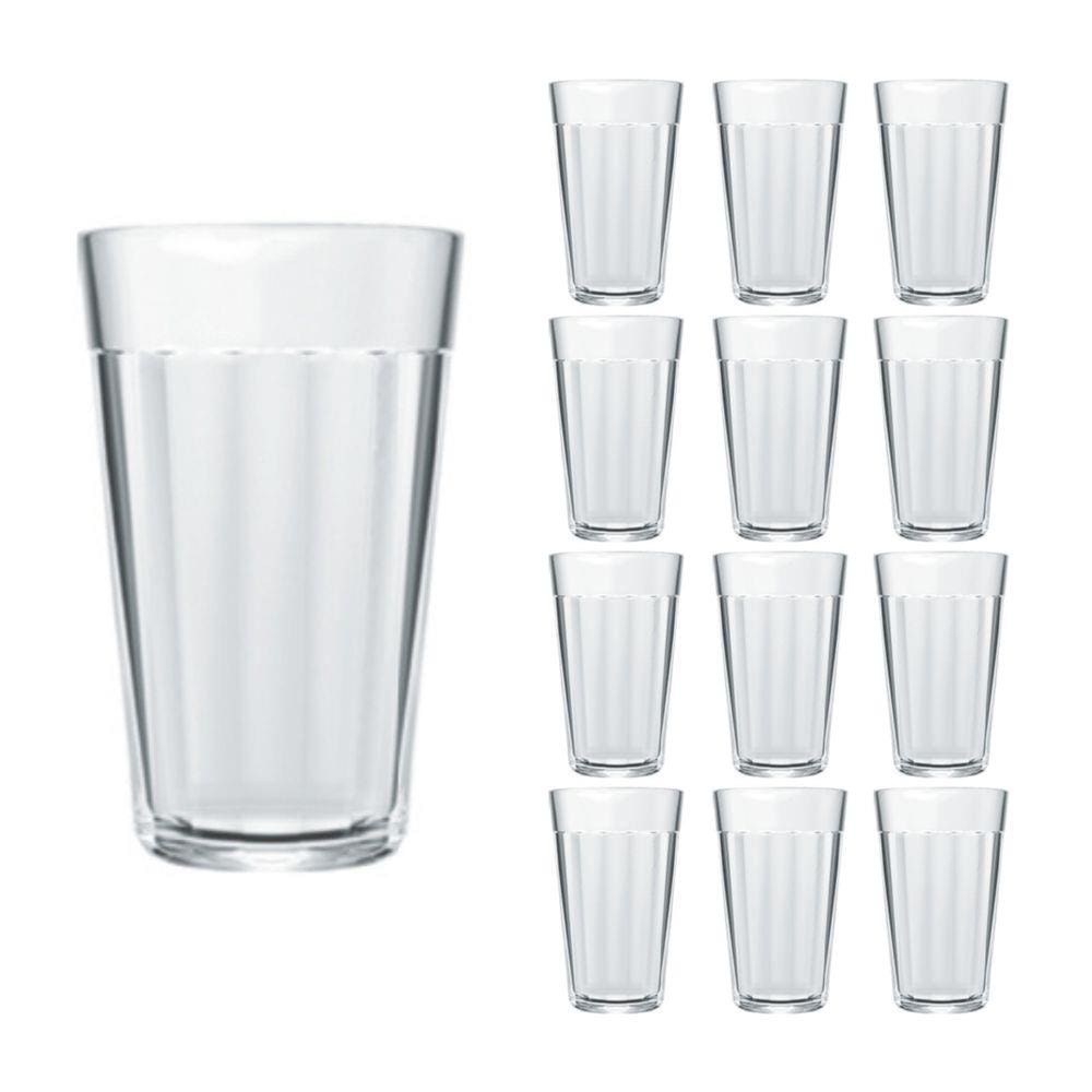 Jogo 12 Copo Americano Long Drink 345ml Vidro Cerveja Nadir