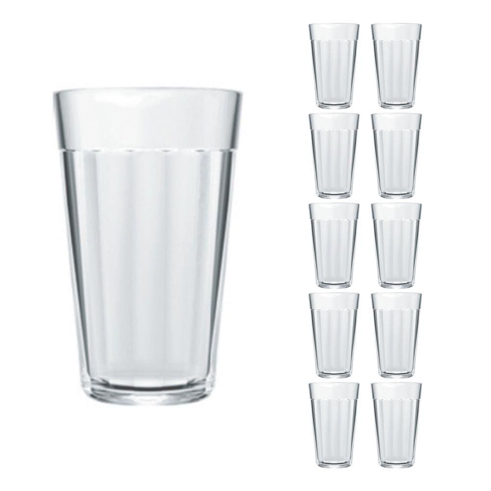Jogo 10 Copo Americano Long Drink 345ml Vidro Cerveja Nadir