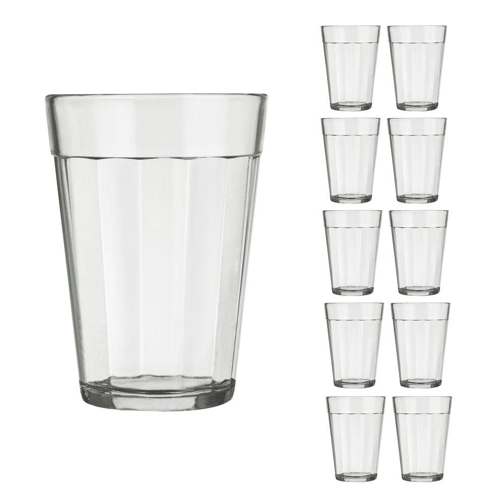 Jogo 10 Copo Americano Clássico 300ml Vidro Café Chopp Nadir