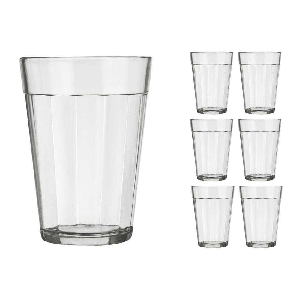 Jogo 6 Copo Americano Clássico 300ml Vidro Café Chopp Nadir