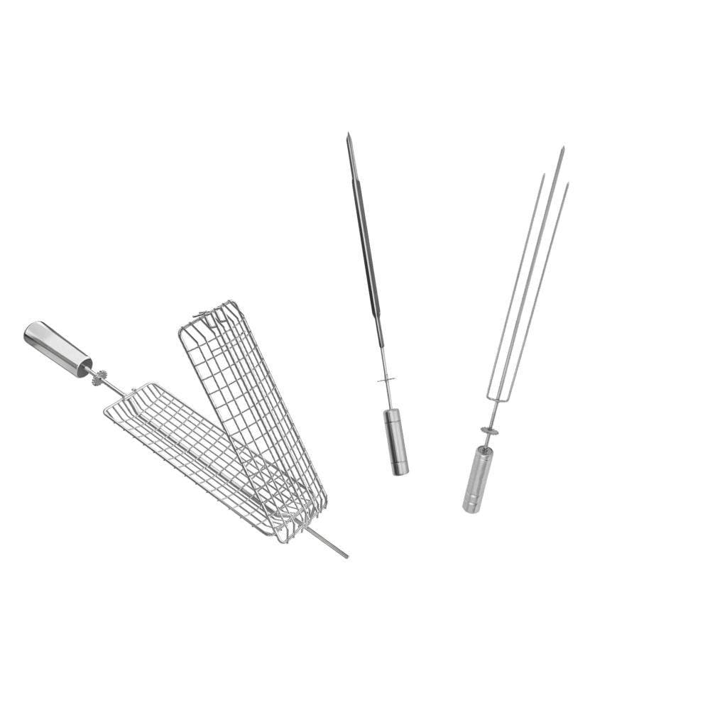 Kit Espetos Grelha Tridente e Espada - Pratic Metal